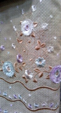 刺繍、装飾のきれいなお生地で♪