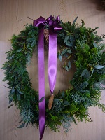 クリスマスリースのレッスン