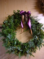 クリスマスリースのレッスン