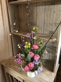 桃の花のアレンジメント（2月レッスン2回目） 2018/03/01 17:04:09