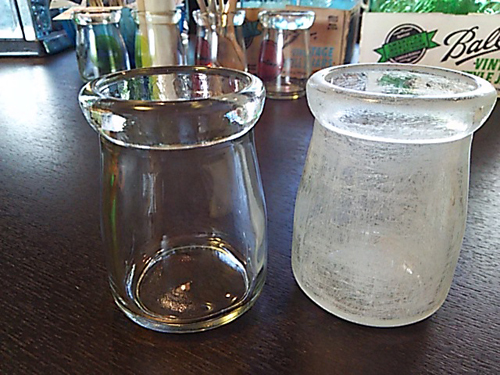 プリンのガラス瓶をヴィンテージ加工してみた。 プリンのガラス瓶をヴィンテージ加工してみた。