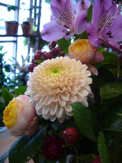 お礼に花を