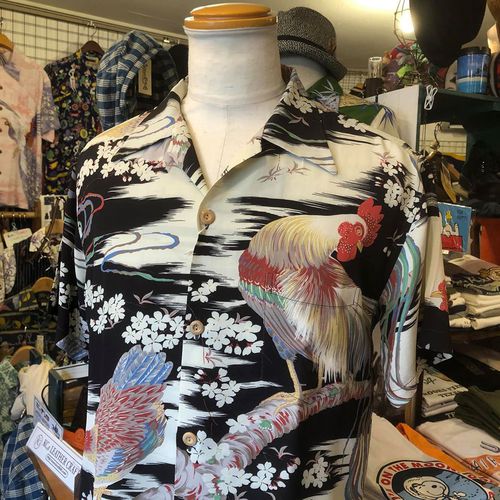 SUN SURF SP S/S HAWAIIAN SHIRT “ONAGADORI” BLACK