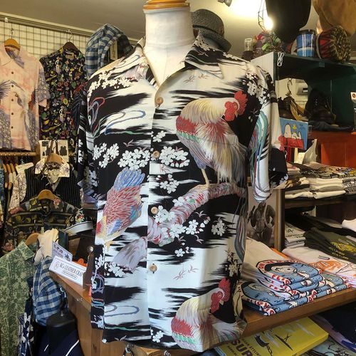 SUN SURF SP S/S HAWAIIAN SHIRT “ONAGADORI” BLACK