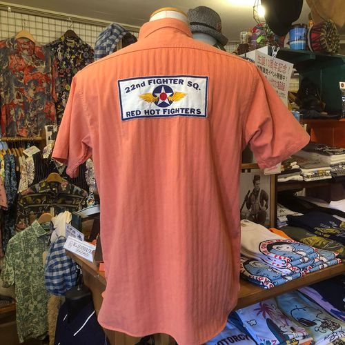BUZZ RICKSONS HERRINGBONE TWILL SQUADRON REUNION S/S SHIRT