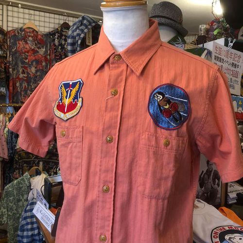 BUZZ RICKSONS HERRINGBONE TWILL SQUADRON REUNION S/S SHIRT