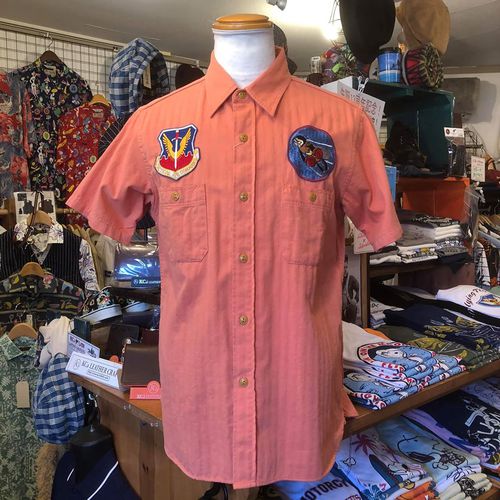 BUZZ RICKSONS HERRINGBONE TWILL SQUADRON REUNION S/S SHIRT