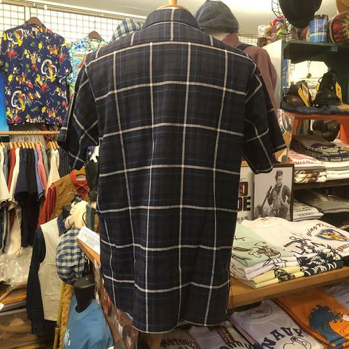 SUGAR CANE VOILE PANAMA S/S WORK SHIRT NAVY