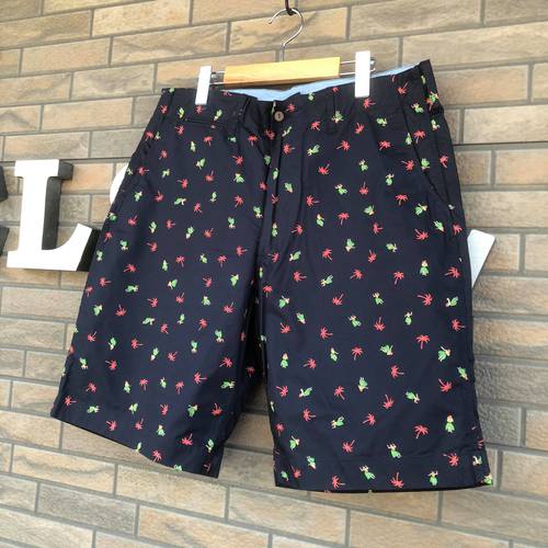 SUN SURF COTTON TWILL SHORTS HULA&PALMTREENAVY