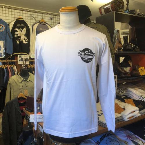 BUZZ RICKSONS×PEANUTS L/S T-SHIRT SNOOPYPEANUTS USMCWHITE