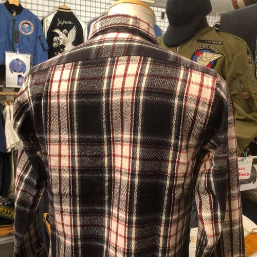 SUGAR CANE TWILL CHECK L/S WORK SHIRT SC28501-133/BEIGE