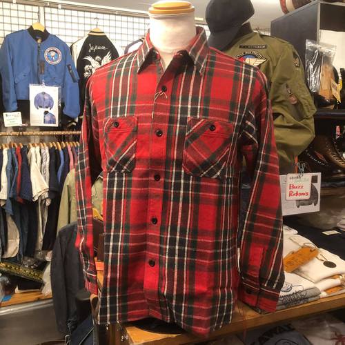 SUGAR CANE TWILL CHECK L/S WORK SHIRT SC28501-165/RED