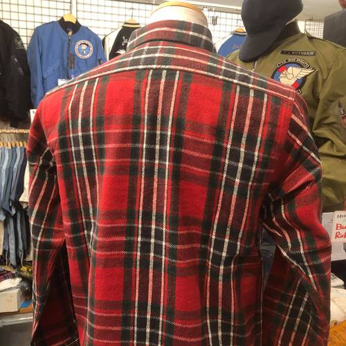 SUGAR CANE TWILL CHECK L/S WORK SHIRT SC28501-165/RED