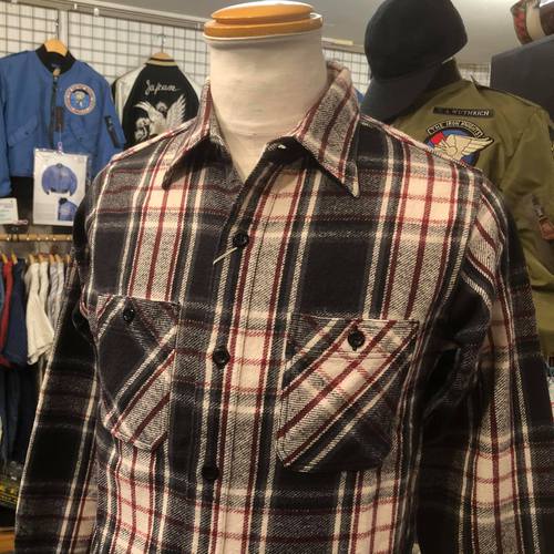 SUGAR CANE TWILL CHECK L/S WORK SHIRT SC28501-133/BEIGE