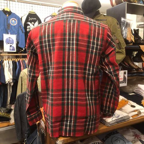 SUGAR CANE TWILL CHECK L/S WORK SHIRT SC28501-165/RED