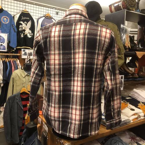 SUGAR CANE TWILL CHECK L/S WORK SHIRT SC28501-133/BEIGE