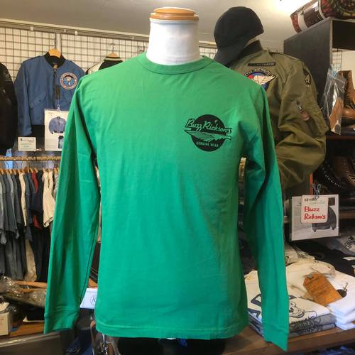 BUZZ RICKSONS × SNOOPY L/S T-SHIRT PEANUTS USMC KELLY