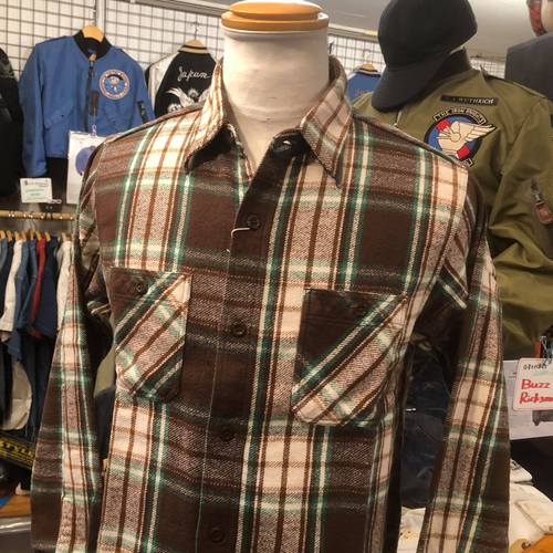SUGAR CANE TWILL CHECK L/S WORK SHIRT SC28501-138/BROWN