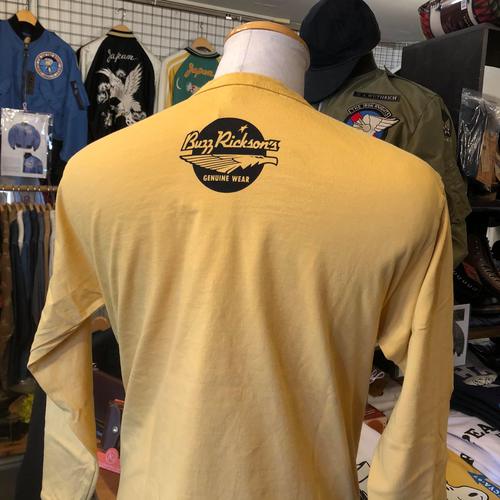 BUZZ RICKSONS × PEANUTS L/S T-SHIRT SNOOPYUS NAVY YELLOW