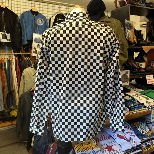 FICTION ROMANCE 4.5oz CHECKER PRINT L/S WORK SHIRT BLACK