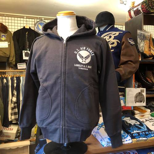 BUZZ RICKSONS FULLZIP SWEAT PARKA ”SNOOPY U.S. AIR FORCE”BK