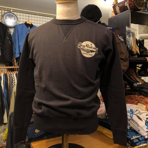 BUZZ RICKSONS×SNOOPY CREW SWEAT NAVAL AIR STATION BLK