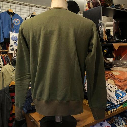 BUZZ RICKSONS SET-IN CREW SWEAT “BLACK PANTHERS” OLIVE