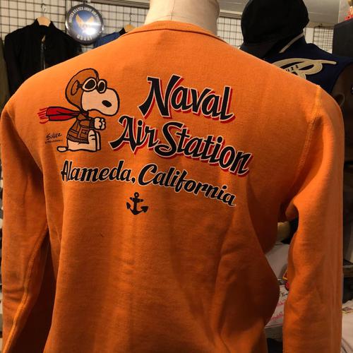 BUZZ RICKSONS×SNOOPY CREW SWEAT NAVAL AIR STATION ORG