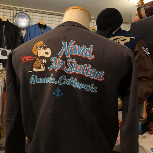 BUZZ RICKSONS×SNOOPY CREW SWEAT NAVAL AIR STATION BLK