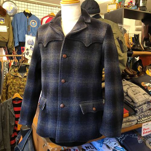 MFSC TRUCKSTOP 21oz.WOOL PLAID PIONEERBLAZER NAVY