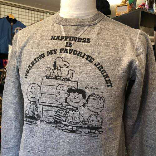 BUZZ RICKSONS×SNOOPY SET-IN CREW SWEAT HAPPINESS H.GRAY