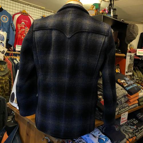 MFSC TRUCKSTOP 21oz.WOOL PLAID PIONEERBLAZER NAVY