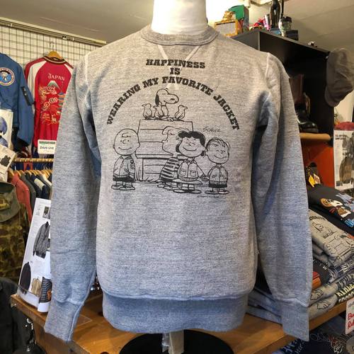 BUZZ RICKSONS × SNOOPY SET-IN CREW SWEAT HAPPINESS H.GRAY