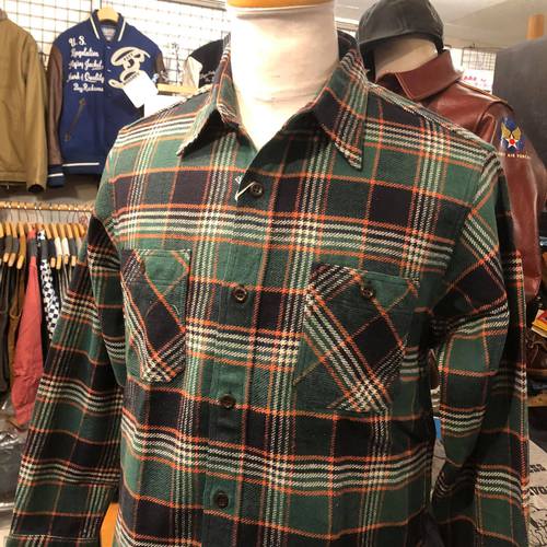 SUGAR CANE TWILL CHECK L/S WORK SHIRT SC27970-145/GREEN