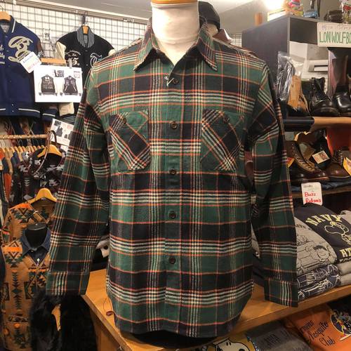 SUGAR CANE TWILL CHECK L/S WORK SHIRT SC27970-145/GREEN