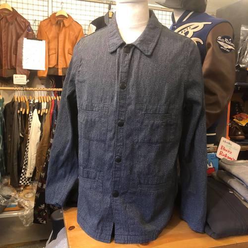 SUGAR CANE 6.5oz. INDIGO BEACH CLOTH WORK JACKET NAVY