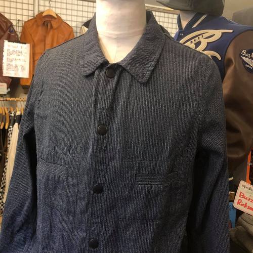 SUGAR CANE 6.5oz. INDIGO BEACH CLOTH WORK JACKET NAVY