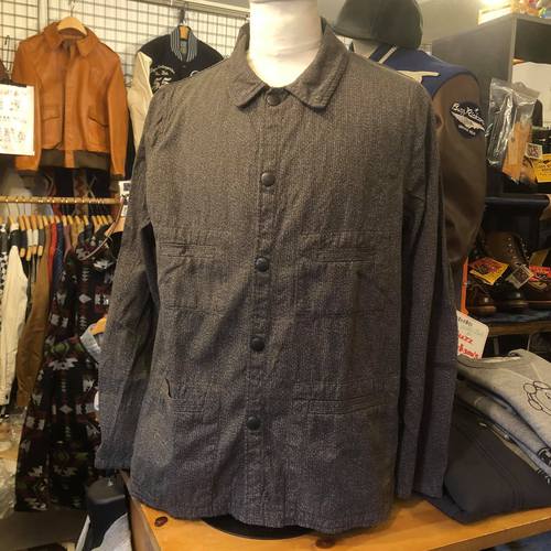 SUGAR CANE 6.5oz. INDIGO BEACH CLOTH WORK JACKET BLK