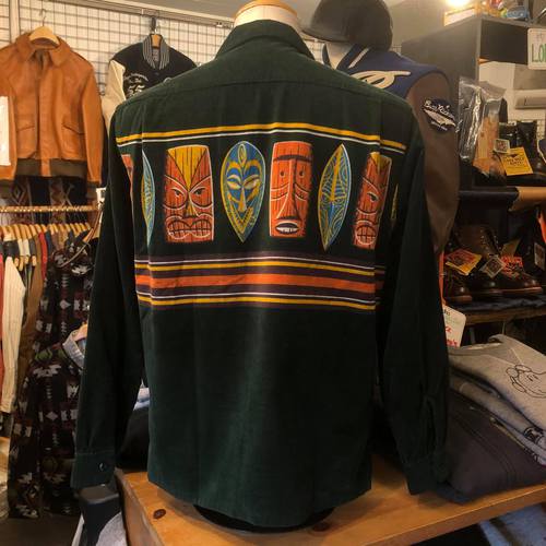SHAG by SUN SURF CORDUROY L/S SHIRT TIKI NEXUSGREEN