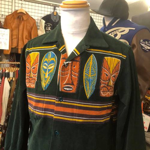 SHAG by SUN SURF CORDUROY L/S SHIRT TIKI NEXUSGREEN