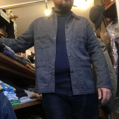 SUGAR CANE 6.5oz. INDIGO BEACH CLOTH WORK JACKET NAVY SUGAR CANE 6.5oz. INDIGO BEACH CLOTH WORK JACKET NAVY
