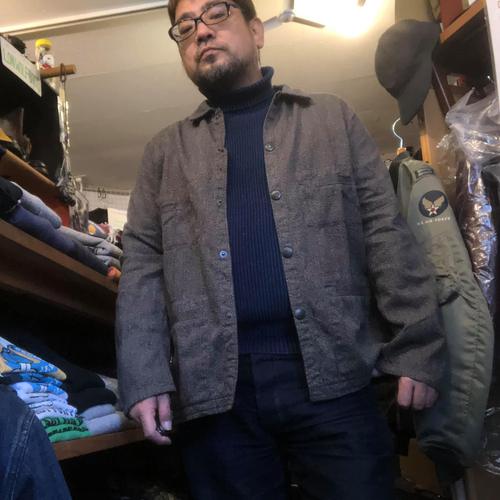 SUGAR CANE 6.5oz. INDIGO BEACH CLOTH WORK JACKET BLK SUGAR CANE 6.5oz. INDIGO BEACH CLOTH WORK JACKET BLK