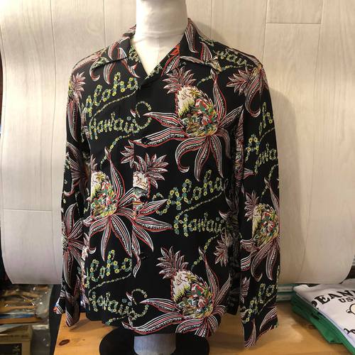 SUN SURF L/S AROHA SHIRT “PINEAPPLE PASSION” BLACK