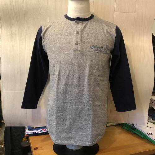 WHITESVILLE 14/-THREE QUARTER SLEEVE BASEBALL T-SHIRT NAVY