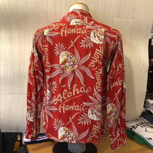 SUN SURF L/S AROHA SHIRT “PINEAPPLE PASSION” RED