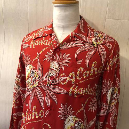 SUN SURF L/S AROHA SHIRT “PINEAPPLE PASSION” RED