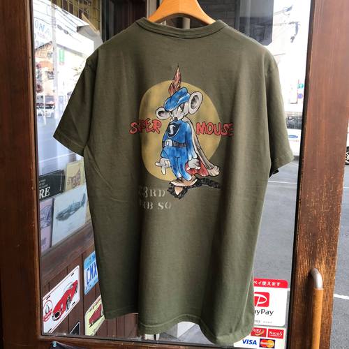 BUZZ RICKSONS HAND PAINTED S/S T-SHIRT SUPER MOUSE