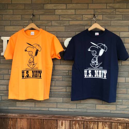 BUZZ RICKSONS × PEANUTS S/S T-SHIRT SNOOPY ”U.S.NAVY