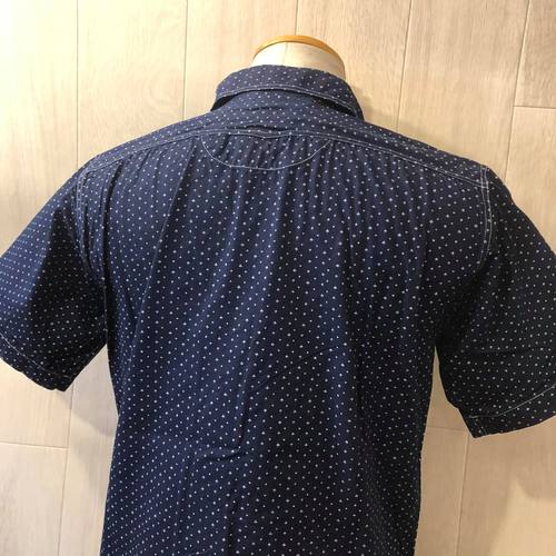 SUGAR CANE FR 4.5oz. INDIGOCASINO STRIPE S/S WORK SHIRT