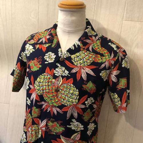 SUN SURF S/S AROHA SHIRT “PINEAPPLE” SS38561-128/NAVY